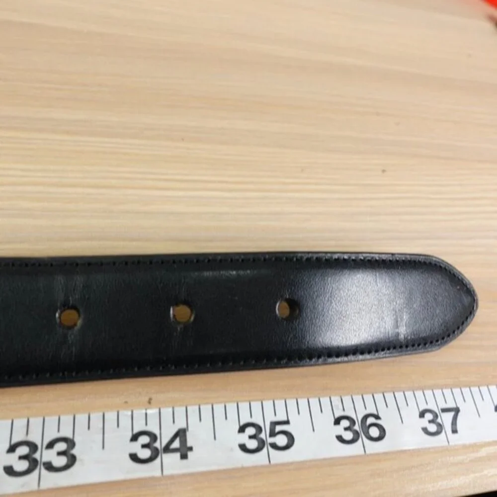 Classic Black Dress Belt Men‎ 32 Faux Leather NAUTICA Reversible Buckle Handmade